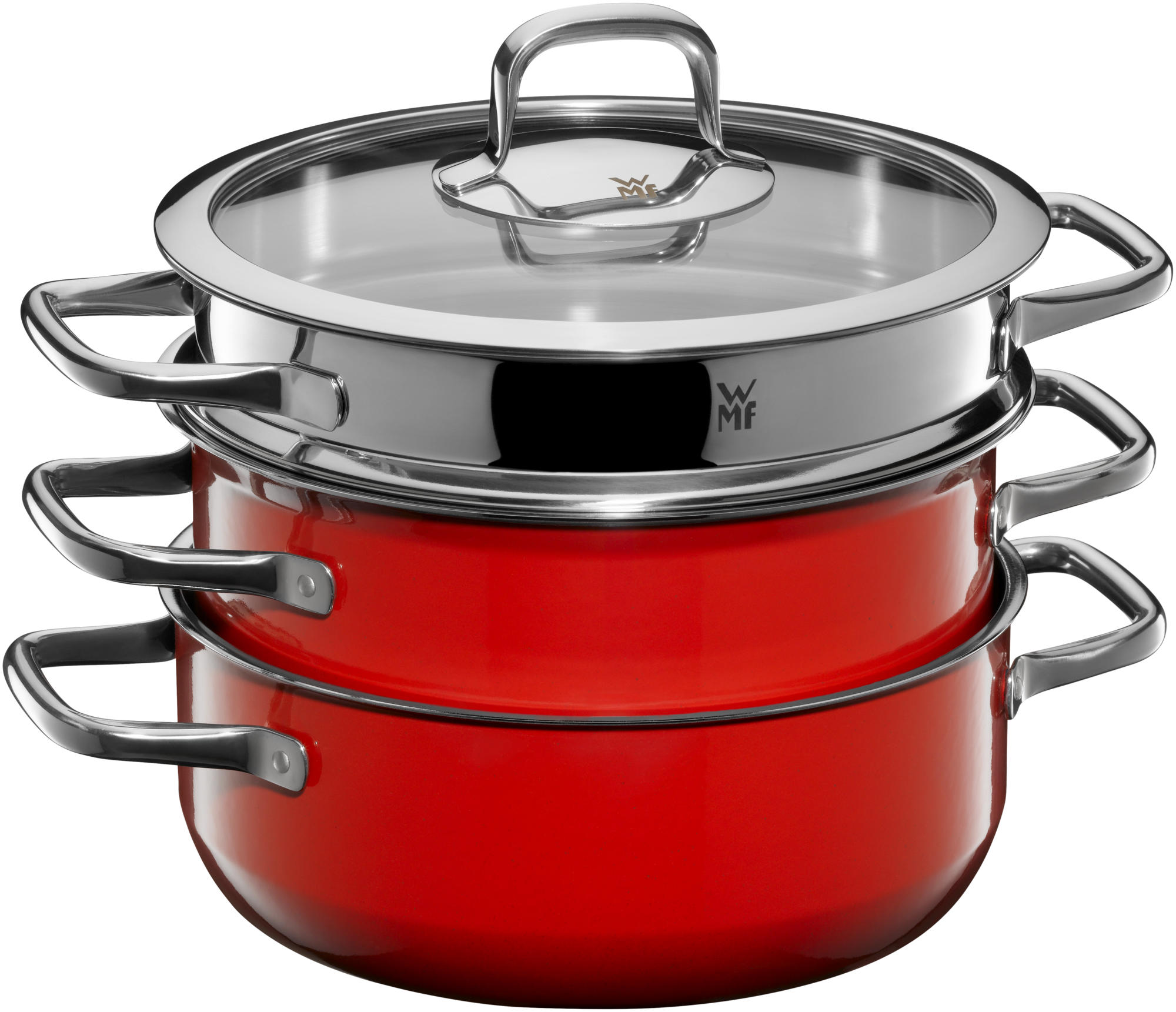WMF Fusiontec Compact Cookware Set 3pcs Red
