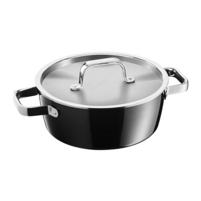 WMF Fusiontec Aromatic Low Casserole With Lid, 22cm, Black