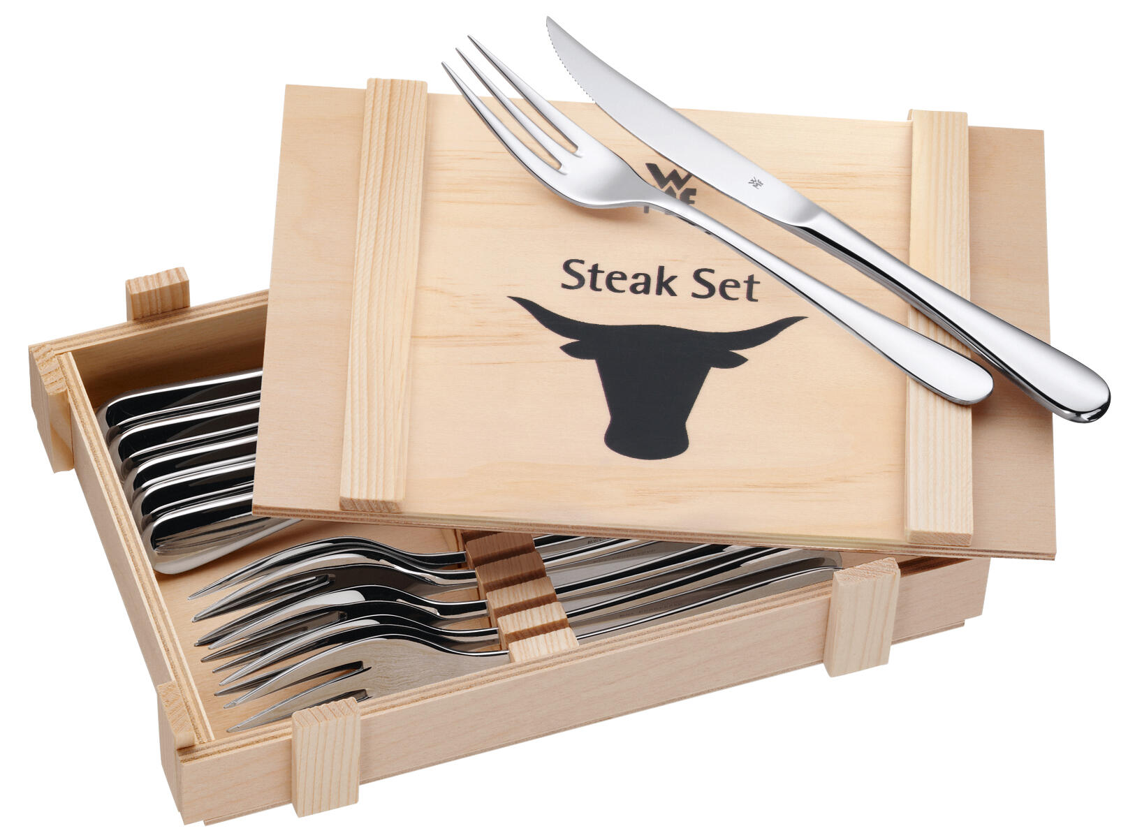 Steak knife and fork set, 12-piece