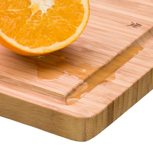 WMF Bread Chopping Board with Crumb Tray, 44 x 27 x 4.8 cm, Bamboo, Grid,  Gentle on Blades