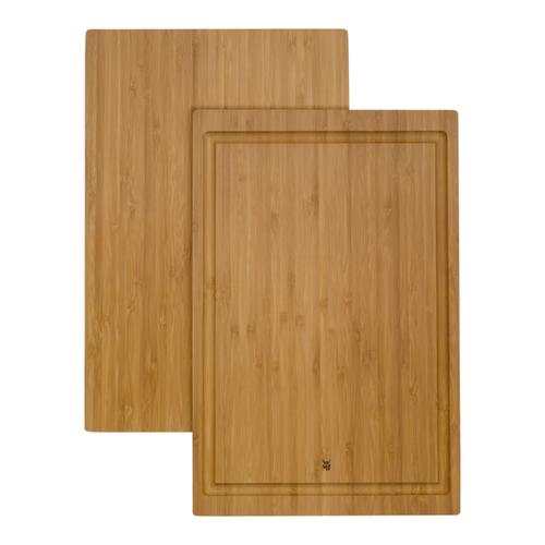 WMF Bread Chopping Board with Crumb Tray, 44 x 27 x 4.8 cm, Bamboo, Grid,  Gentle on Blades