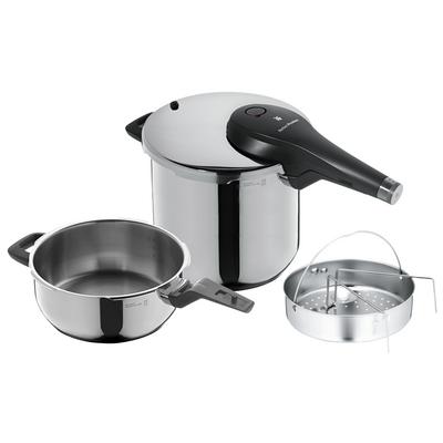 WMF Perfect Premium One Pot Pressure Cooker Set, 6.5 L and 3 L with steam basket