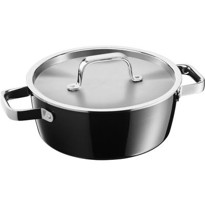 WMF Fusiontec Aromatic Low Casserole With Lid, 22cm, Black