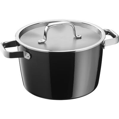 WMF Fusiontec Aromatic High Casserole With Lid, 22cm, Black