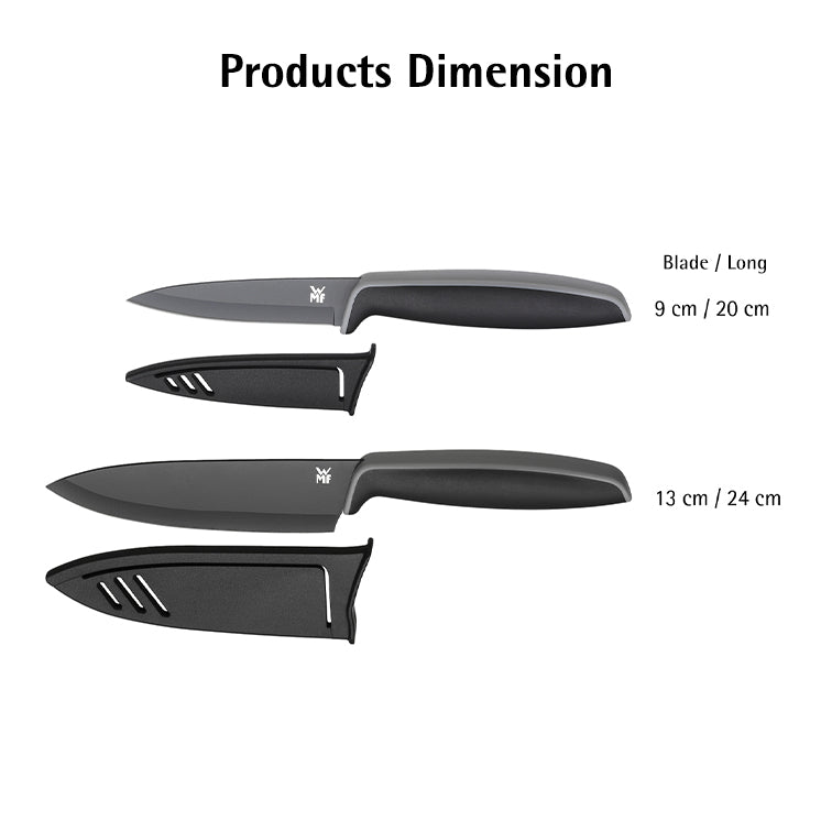 WMF Touch Kitchen Knife Set 2pieces - Black, Lasting & Special Blade Steel , 1879086100