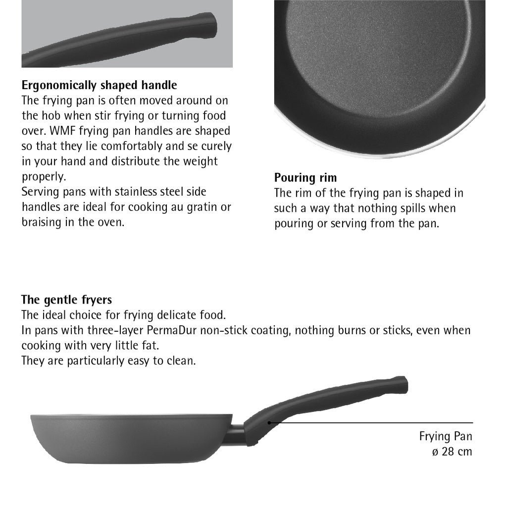 WMF Permadur Inspire Frying Pan 28cm Black Aluminum 1.5Liters