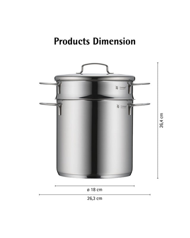 WMF Mini Pasta Pot With Lid And Insert 18cm 3L Stainless Steel