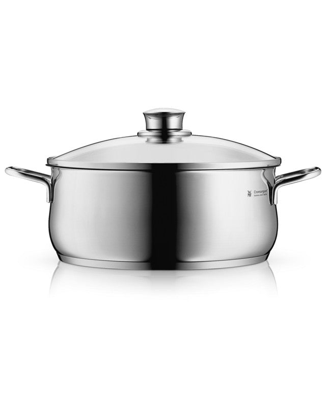 WMF Diadem Plus Low Casserole With Lid 24cm 4.5L 2.04KG,TransTherm® Universal Base,Cromargan® Stainless Steel 0730256040