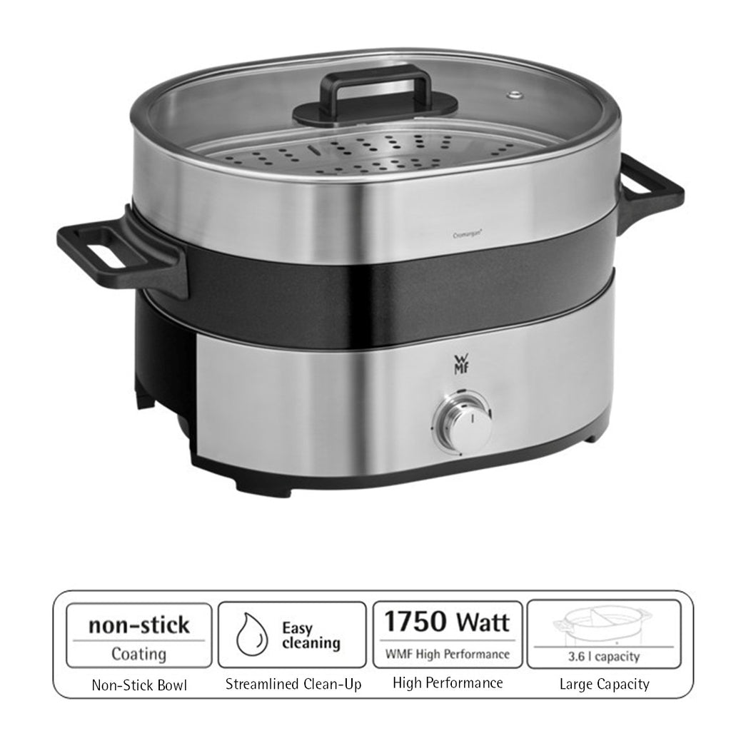 WMF Lono Hot Pot & Steam Silver 1750W 3.6L 8.02KG