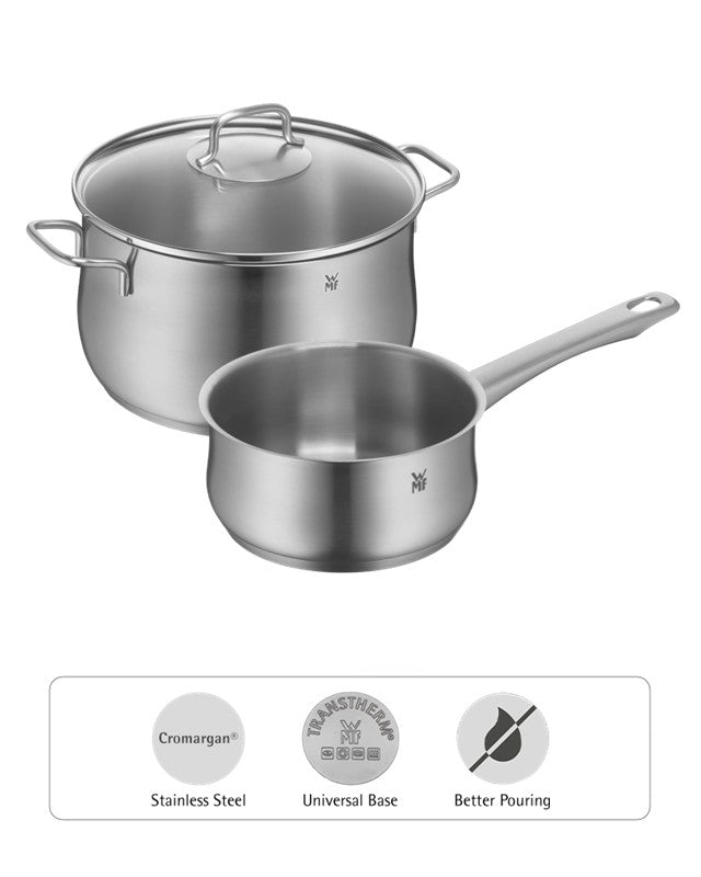 WMF Brilliant Cookware Range High Casserole With Glass Lid 24cm / Saucepan 16cm
