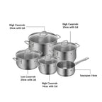 WMF Brilliant Cookware Range High Casserole With Glass Lid 24cm / Saucepan 16cm