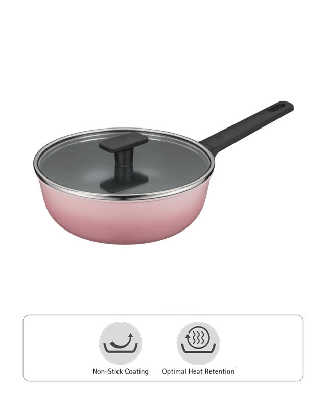 WMF Colorido Rose Pink Frying Pan 26cm / Wokpan 24cm / 30cm with Glass Lid