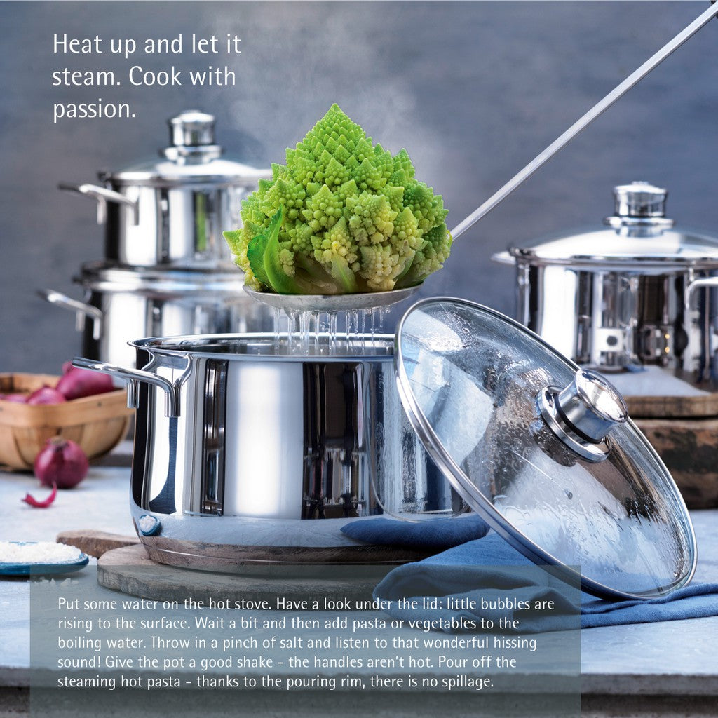 WMF Stockpot with Stainless Steel lid 28cm 14L 3.05KG Silver