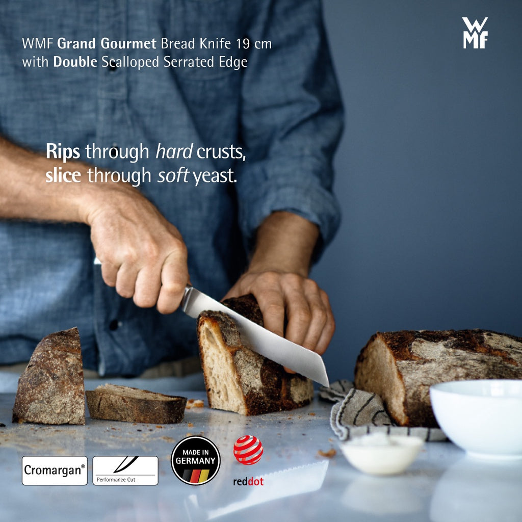 WMF Grand Gourmet Bread knife double scalloped serrated edge