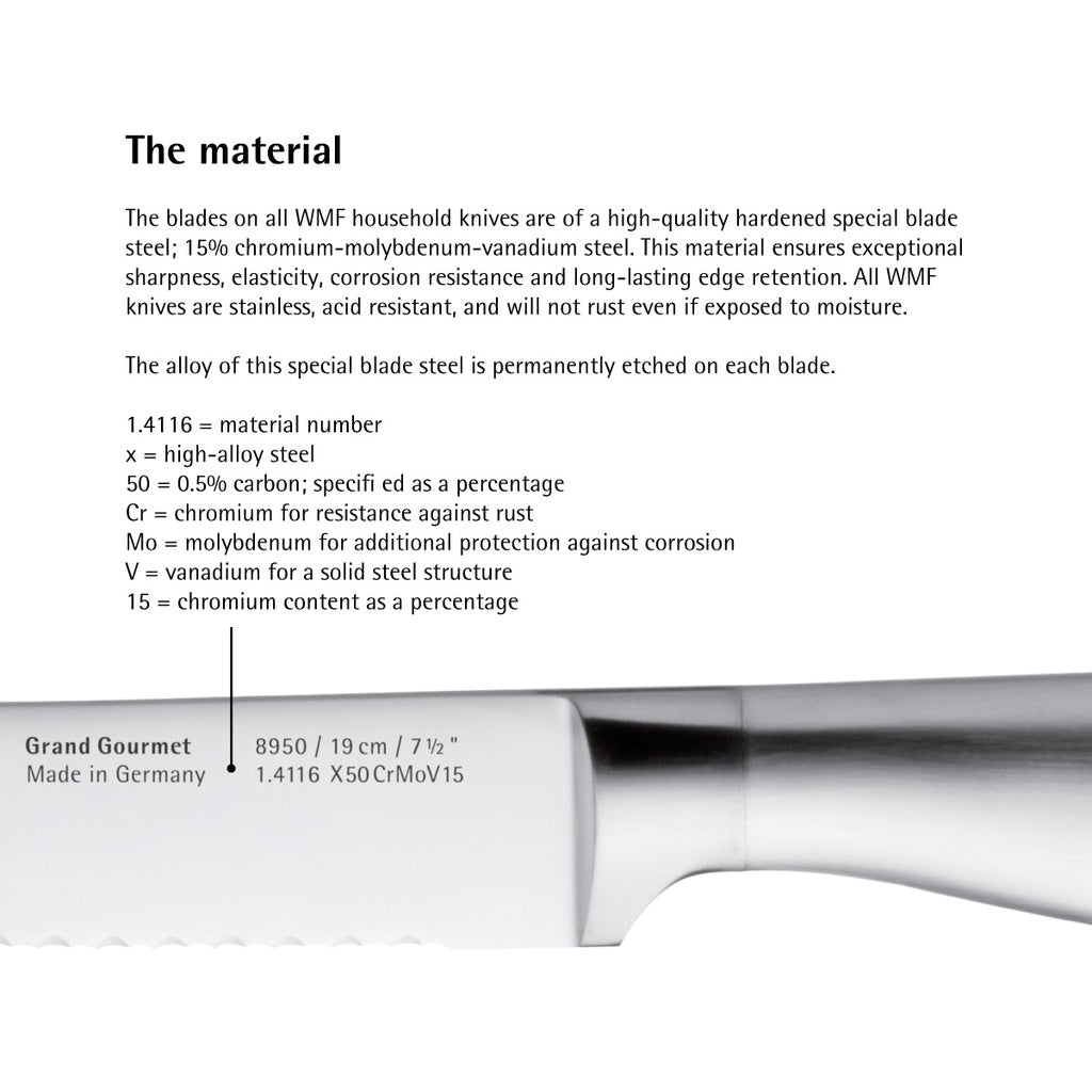 WMF Grand Gourmet Bread knife double scalloped serrated edge