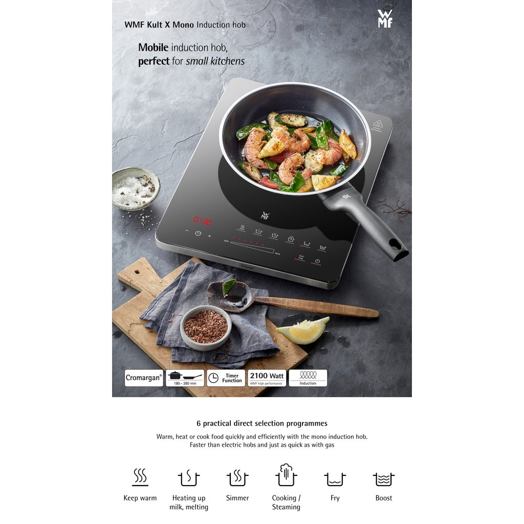 WMF KULT X Mono Induction Hob Black 2100W 1.05KG