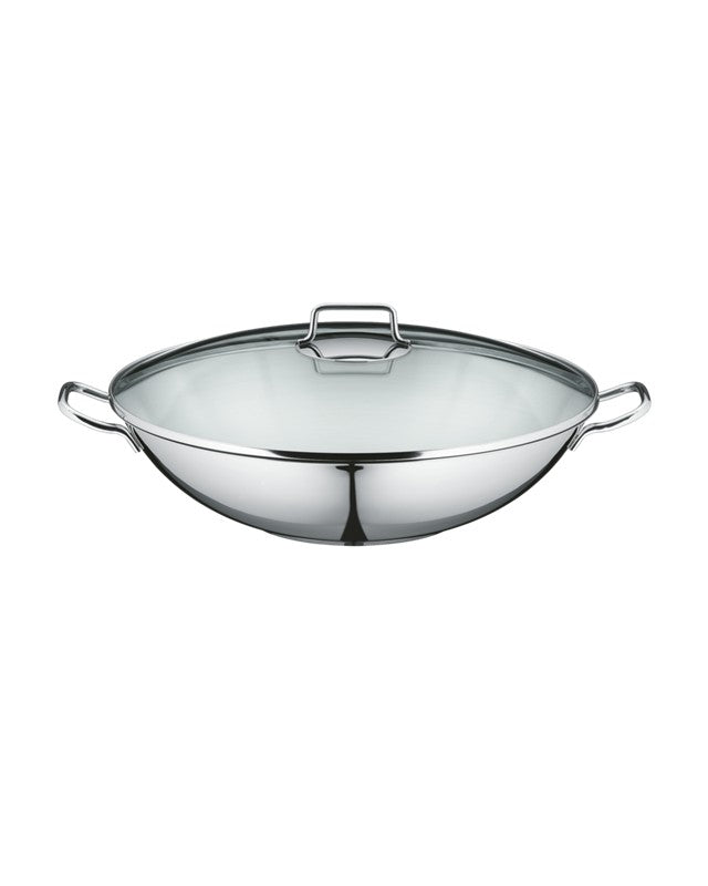 WMF Macao Wok Set 4-pieces with lid Silver 36cm 6.3L