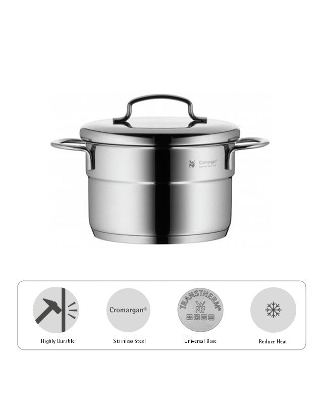 WMF Mini High Casserole With Lid 14cm 1.3 Liters 0.6KG Cromargan
