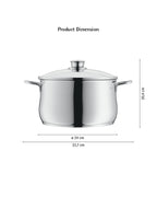 WMF Diadem Plus High Casserole With Lid 24cm 6.5L 2.47KG Cromargan