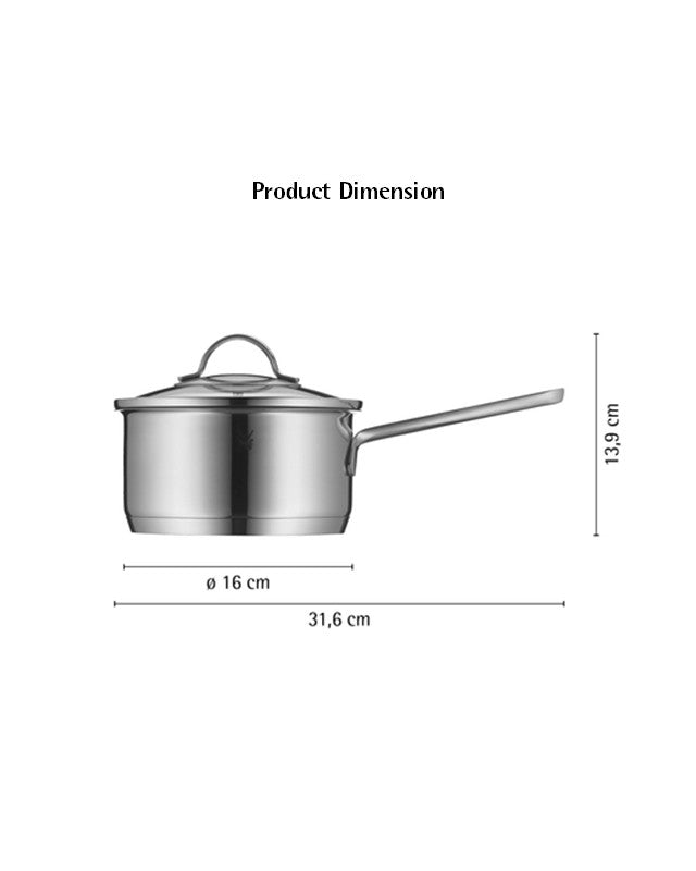WMF Provence Saucepan With Cover 16cm 1.4L 1.1KG Cromargan®