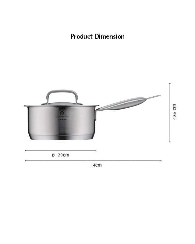 WMF Gourmet Plus Saucepan With Lid 20cm Stainless Steel 18/10