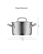WMF Gourmet Plus High Casserole With Lid 16cm 2L 1.48KG