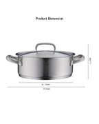 WMF Gourmet Plus Low Casserole With Lid 24cm 4.1Liters 2.57KG