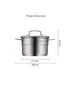 WMF Mini High Casserole With Lid 14cm 1.3 Liters 0.6KG Cromargan