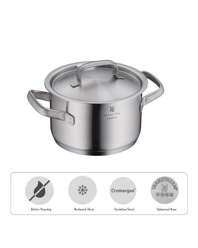WMF Gourmet Plus High Casserole With Lid 20cm 3.9L