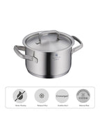 WMF Gourmet Plus High Casserole With Lid 20cm 3.9L