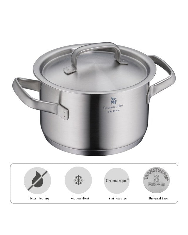 WMF Gourmet Plus High Casserole With Lid 24cm 5.7L