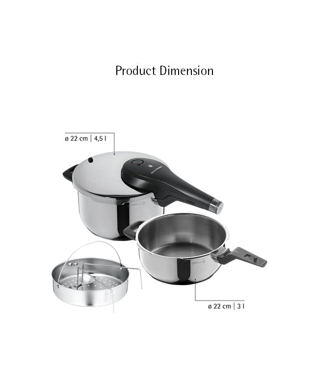 WMF Perfect Premium Pressure cooker set 2-pieces (4.5I + 3.0I)