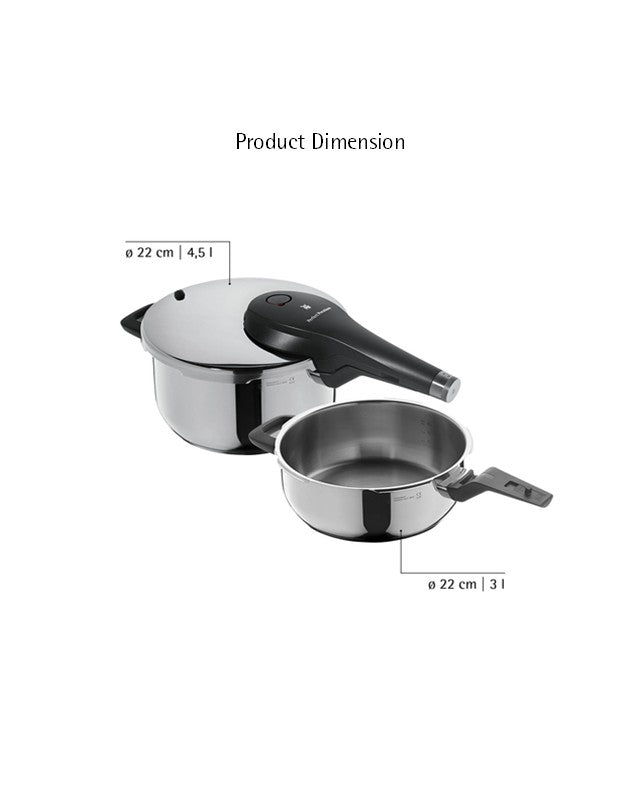 WMF Perfect Plus Pressure Cooker Set, 2-piece, 4.5L & 3.0L
