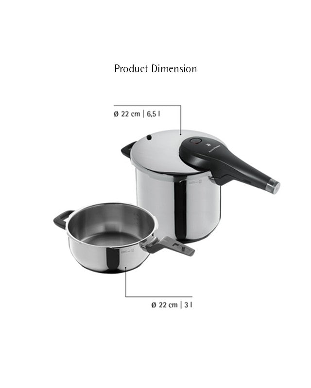 WMF Perfect Plus Pressure Cooker Set, 2-piece, 6.5L & 3.0L