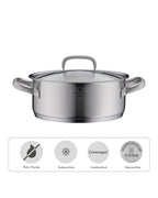 WMF Gourmet Plus Low Casserole With Lid 24cm 4.1Liters 2.57KG