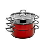 WMF Fusiontec Compact Red Pot Set 3-Pieces (29cm x 59cm x 26cm)