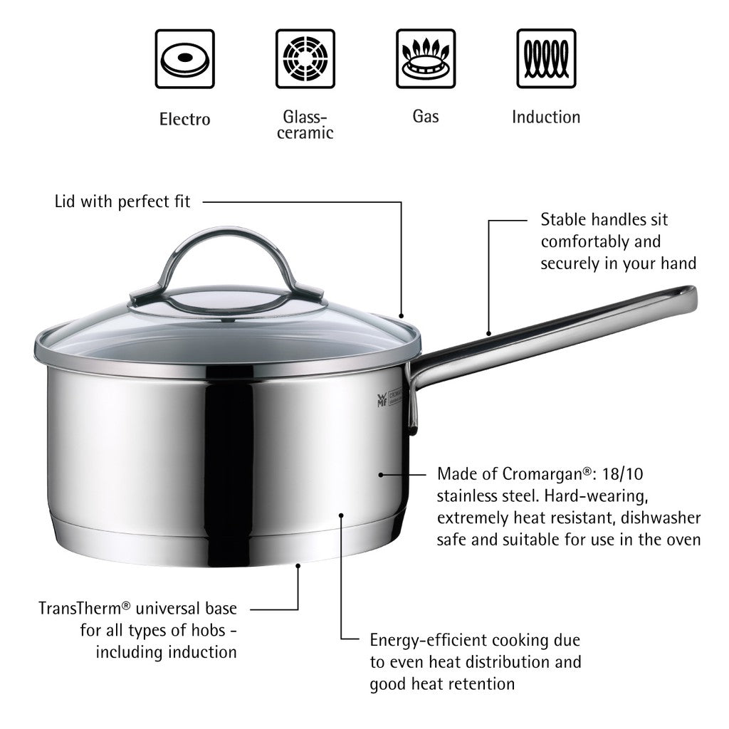WMF Provence Saucepan With Cover 16cm 1.4L 1.1KG Cromargan®