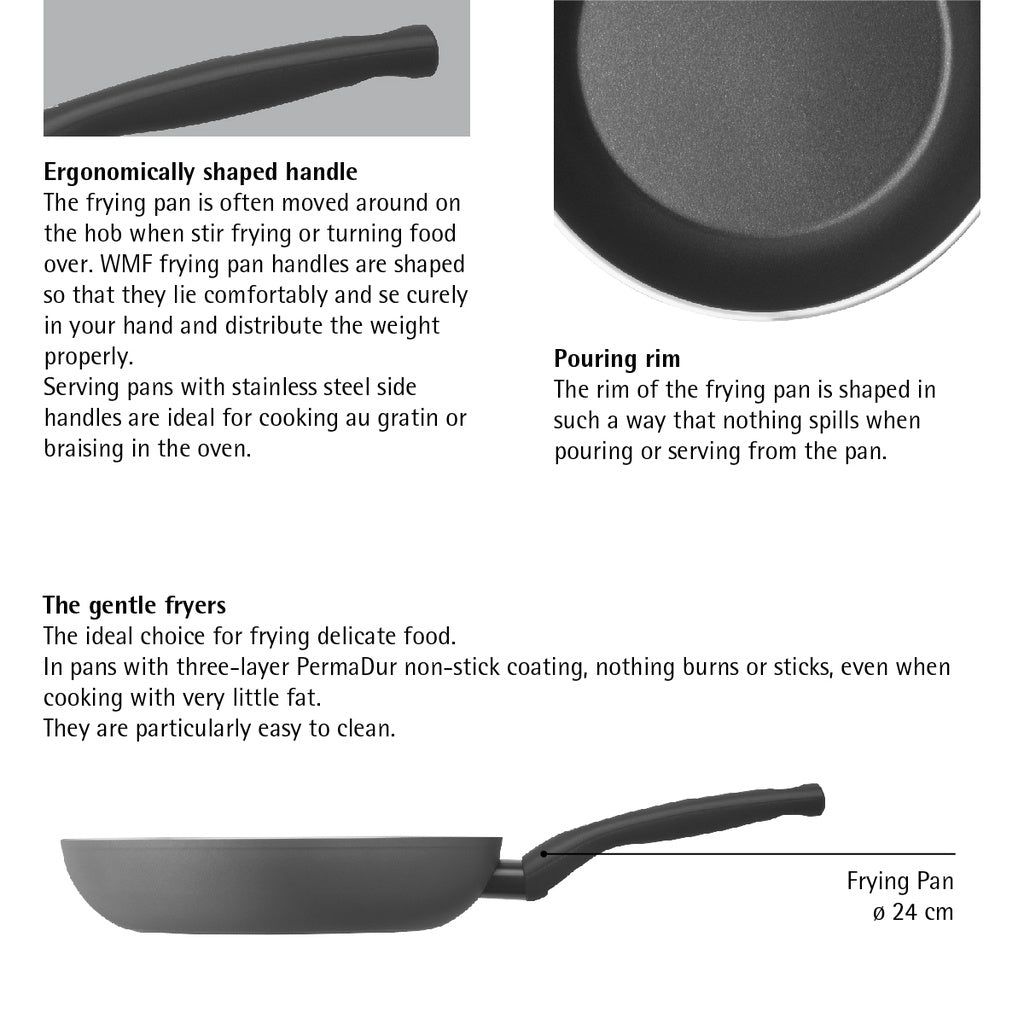 WMF Permadur Inspire frying pan 24cm Black Aluminum 1.9Liters