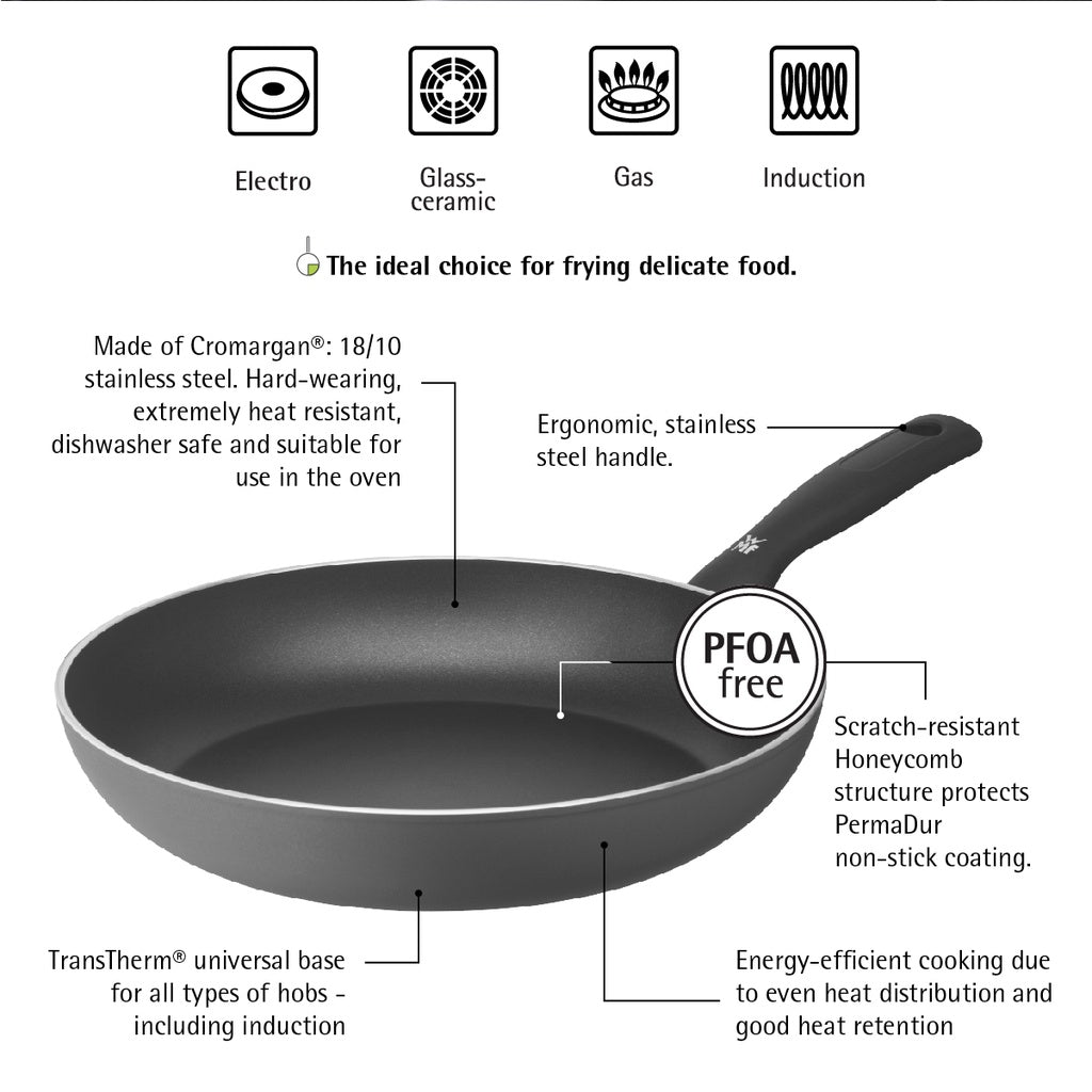 WMF Permadur Inspire Frying Pan 28cm Black Aluminum 1.5Liters