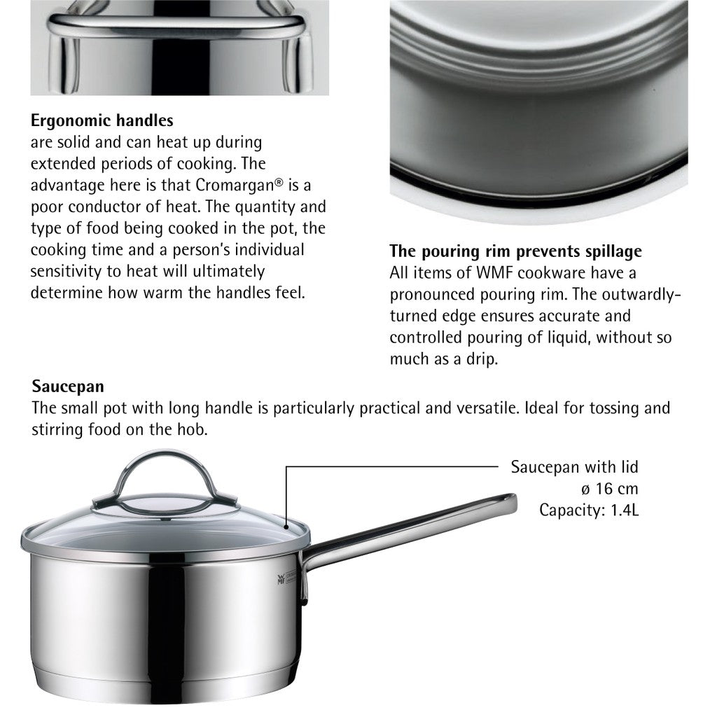 WMF Provence Saucepan With Cover 16cm 1.4L 1.1KG Cromargan®