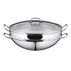 WMF Macao Wok Set 4-pieces with lid Silver 36cm 6.3L