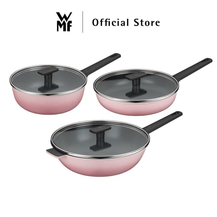 WMF Colorido Rose Pink Frying Pan 26cm / Wokpan 24cm / 30cm with Glass Lid