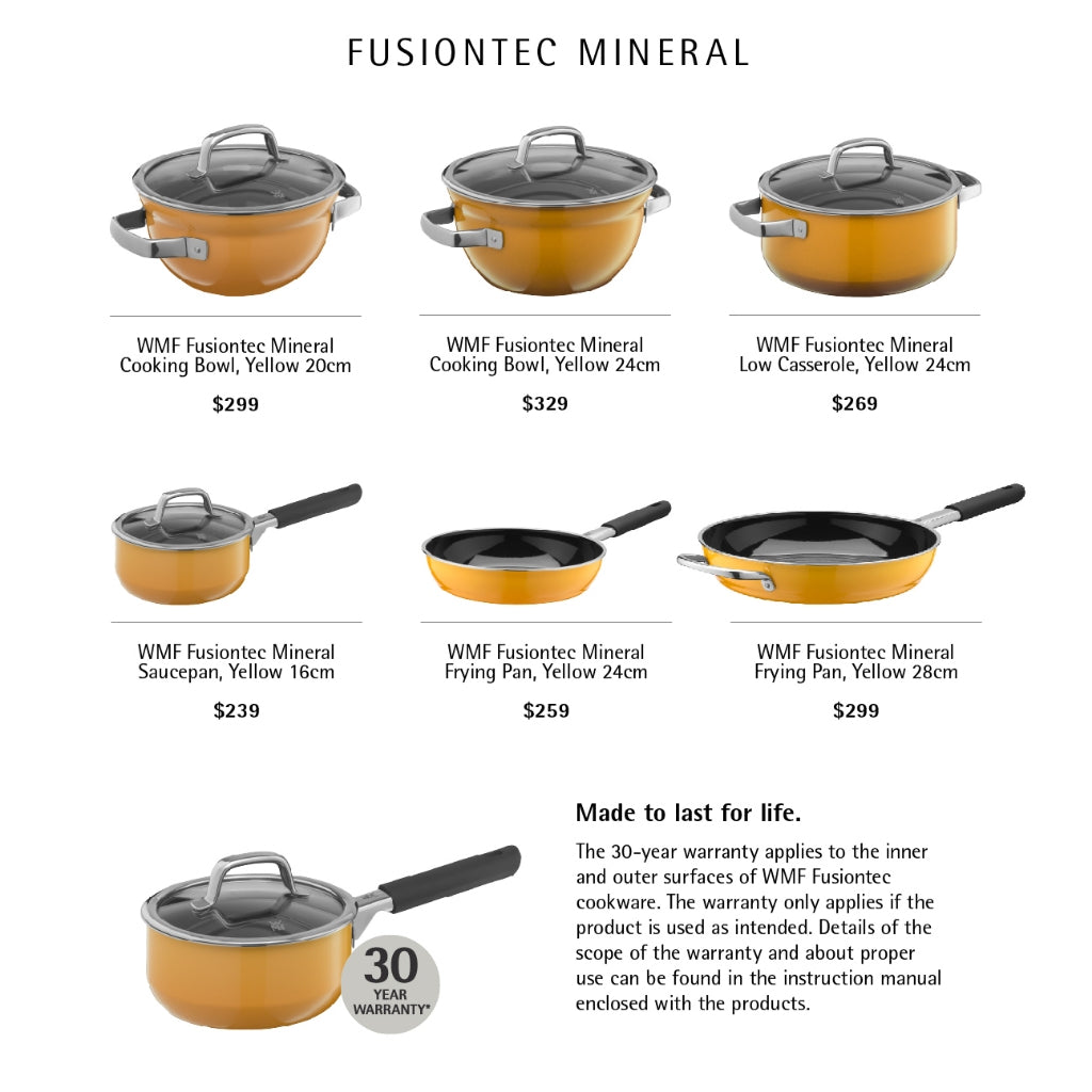 WMF Fusiontec Saucepan With Lid Yellow 16cm 1.3L
