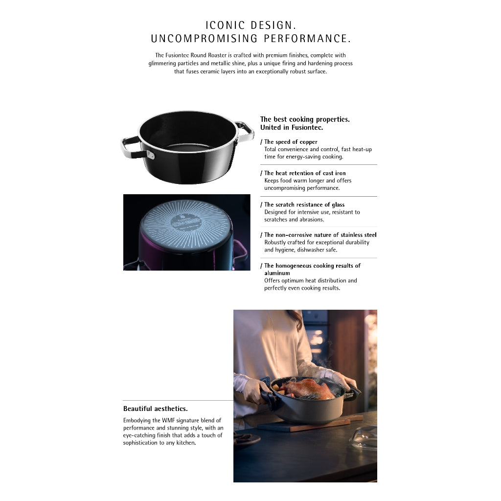 WMF Fusiontec Round Roaster Platinum with lid 28cm Platinum