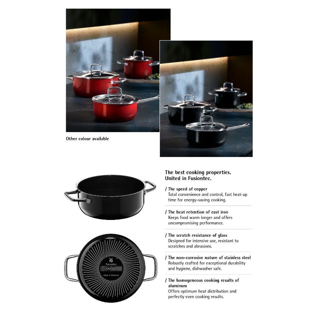 WMF Fusiontec Compact Black Pot Set 3-Pcs