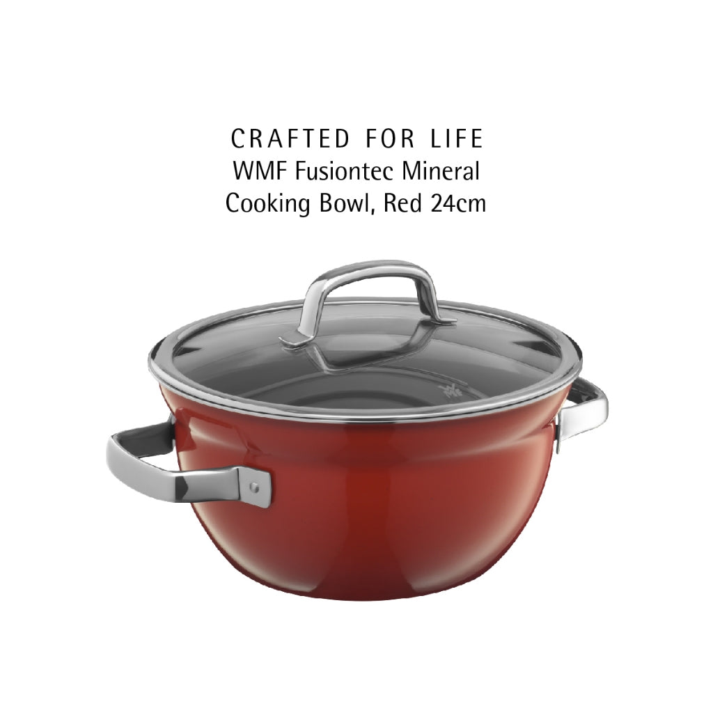 WMF Fusiontec Cooking Bowl Red with lid 24cm 4L