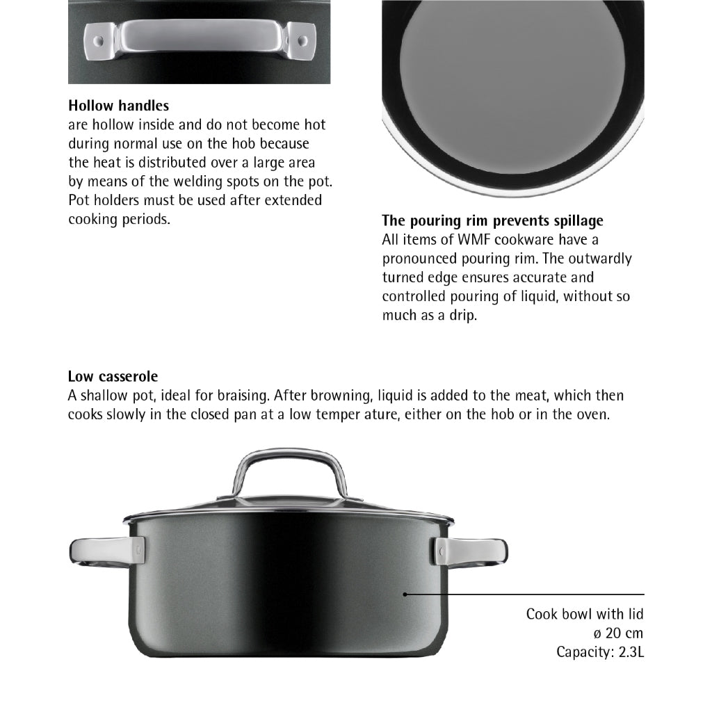 WMF Fusiontec Low Casserole Platinum 24cm