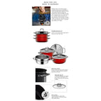 WMF Fusiontec Compact Red Pot Set 3-Pieces (29cm x 59cm x 26cm)