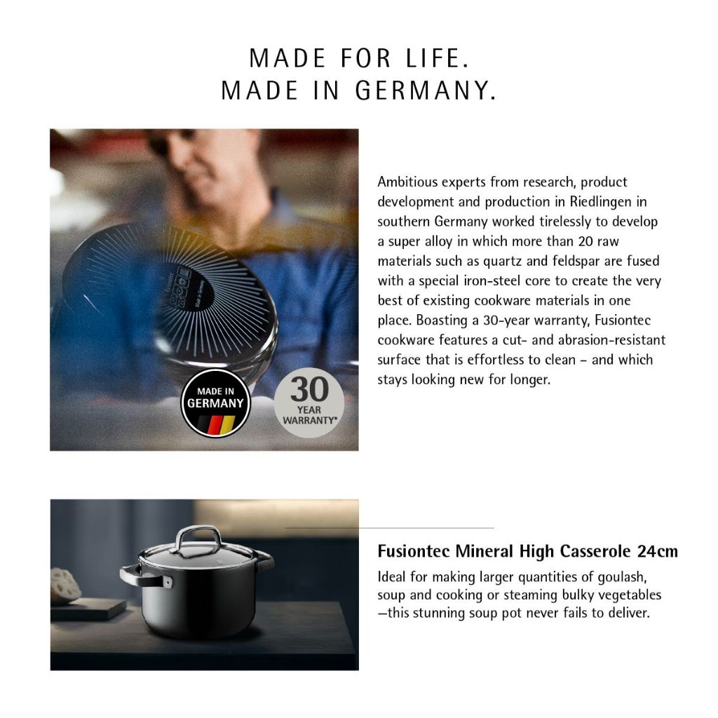 WMF Fusiontec High Casserole Platinum 24cm