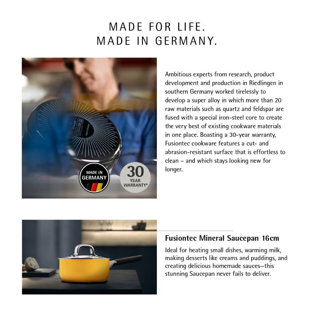 WMF Fusiontec Saucepan With Lid Yellow 16cm 1.3L